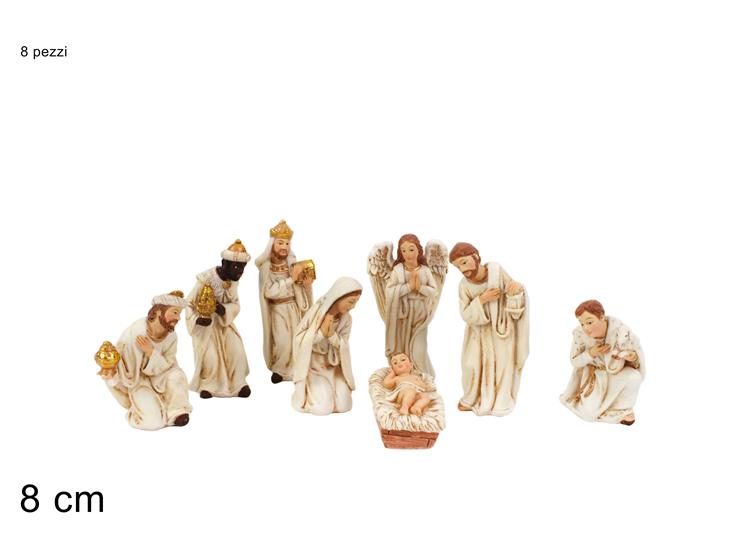 NATIVITA' ABITI CH.C/ORO Pz.8 A351596-1 - Natale > Nativita Personaggi > Personaggi Nativita Completi - Ingrosso B2B Magazzini Scatigna
