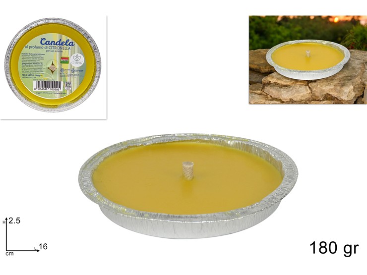 CITRONEL.PADELLA ALLUM.Gr.180 Cm16 CR17C - Summer > Citronella E Fiaccole > Citronella - Ingrosso B2B Magazzini Scatigna