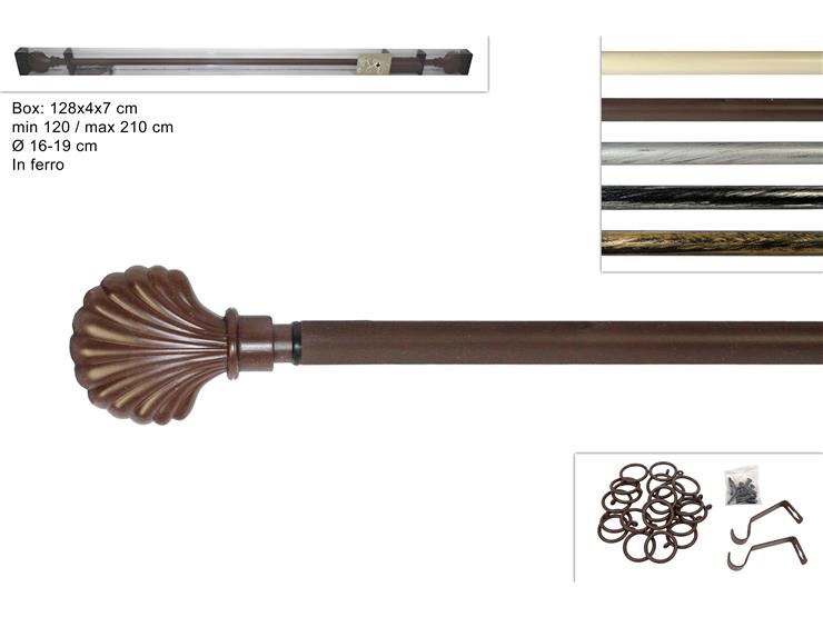 BASTONE TENDA 5COL.Mt.120-210 A19120 - Ferramenta Utensili > Per La Casa E Fai Da Te > Bastonitenda2 - Ingrosso B2B Magazzini Scatigna
