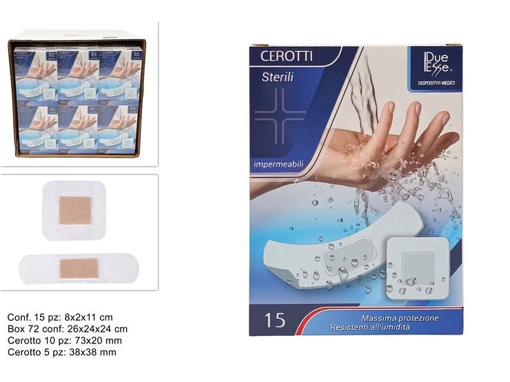 BOX CEROTTI IMPERMEAB.Pz.15 2MIS.HY8320A - Everyday > Cura Personale > Salute E Benessere - Ingrosso B2B Magazzini Scatigna