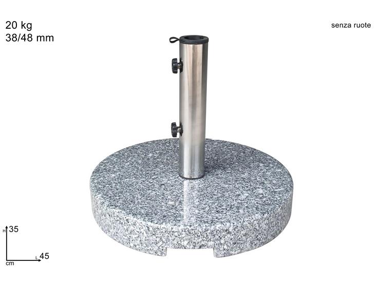 BASE OMBREL.MARMO TONDA SL-USM-02 Kg.20 - Summer > Arredo E Attrezzature Da Esterno > Accessori E Coperture - Ingrosso B2B Magazzini Scatigna