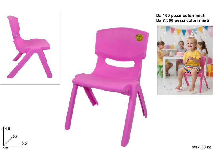 SEDIA BIMBO ROSA/VIOLA Art.1606/PINK - Everyday > Mobili > Sedute - Ingrosso B2B Magazzini Scatigna
