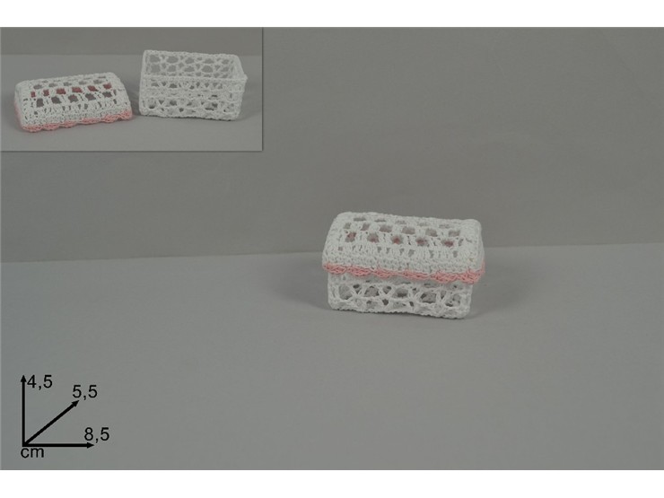 BAULETTO CENTR.BIANCO Cm.8,5 D060833-1HG - Eventi > Battesimo > Portaconfetti - Ingrosso B2B Magazzini Scatigna
