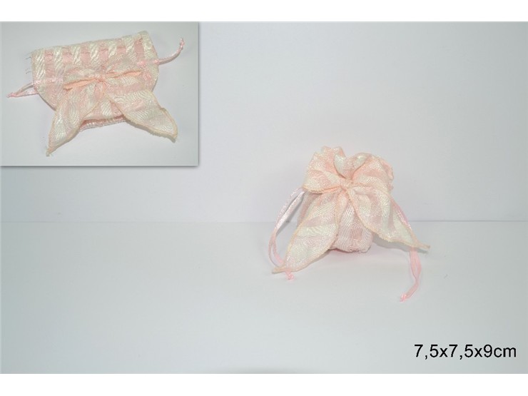 SACCH.P/CONFETTI C/FIOCCO ROSA BH12-279 - Eventi > Nascite > Portaconfetti - Ingrosso B2B Magazzini Scatigna