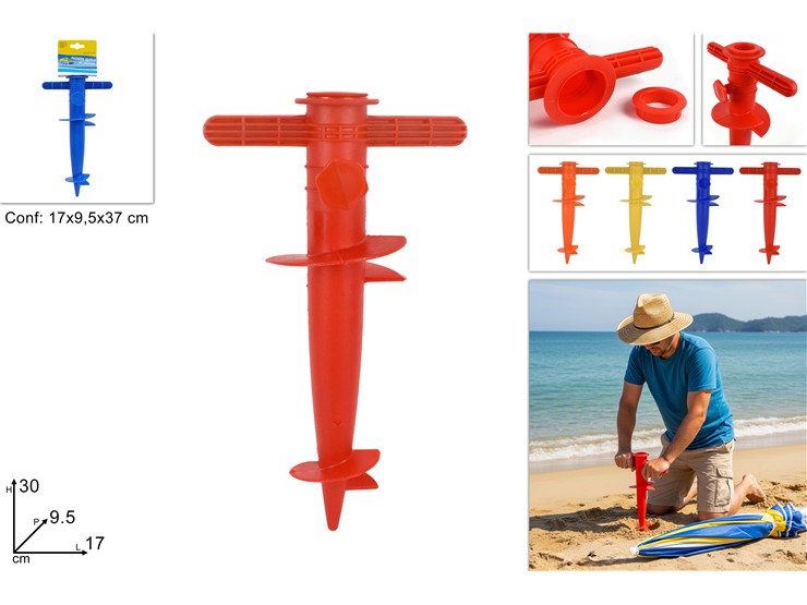 PICCHETTO TRIV.OMBRELL.PL.Cm.30 MQ028 - Summer > Tempo Libero E Giochi > Spiaggia Campeggio - Ingrosso B2B Magazzini Scatigna