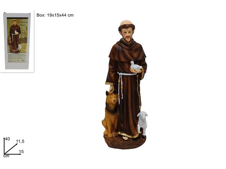 STATUA S.FRANCESCO D'ASSIS.Cm.40 HY70157 - Everyday > Religiosi > Santi - Ingrosso B2B Magazzini Scatigna