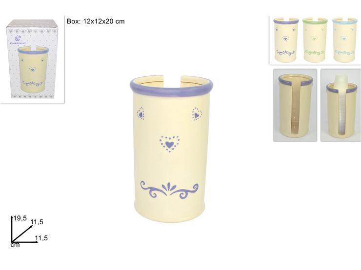 PORTABICCH.C/CUORI Cm.19,5 3C.GSZ32301B - Everyday > Tavola > Tovaglie E Accessori - Ingrosso B2B Magazzini Scatigna