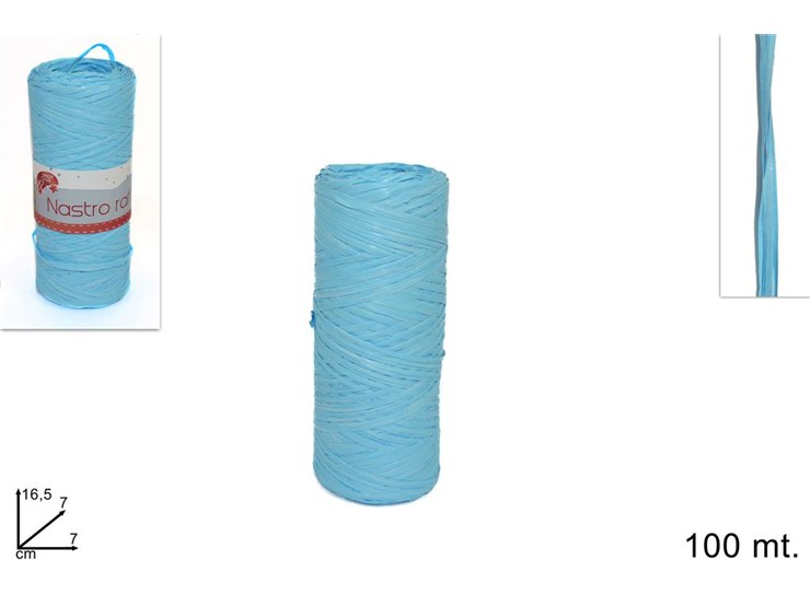 NASTRO RAFFIA CELESTE Mt.100 Art.180010 - Eventi > Nascite > Accessori Confezionamento - Ingrosso B2B Magazzini Scatigna