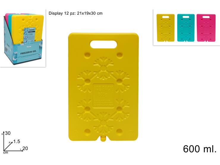 FREEZERINO TAVOLETTA Ml.600 3COL.TK22600 - Summer > Borse E Accessori Da Spiaggia > Thermos E Freezerini - Ingrosso B2B Magazzini Scatigna
