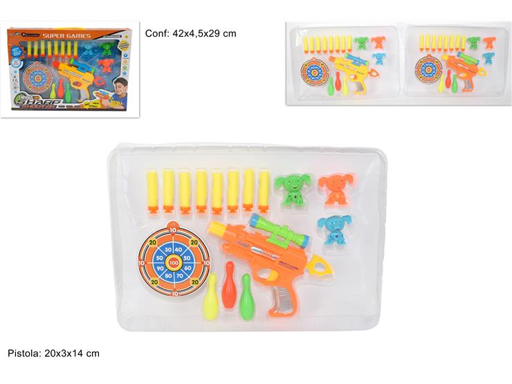 PISTOLA C/ACCESSORI 2COL.MT270942(0832-6 - Giocattoli > Armi Giocattolo > Armi Pistole - Ingrosso B2B Magazzini Scatigna