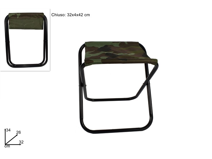 SGABELLO PIEGHEVOLE MILITARE Cm34 LFT358 - Summer > Arredo E Attrezzature Da Esterno > Sdraio Lettini - Ingrosso B2B Magazzini Scatigna