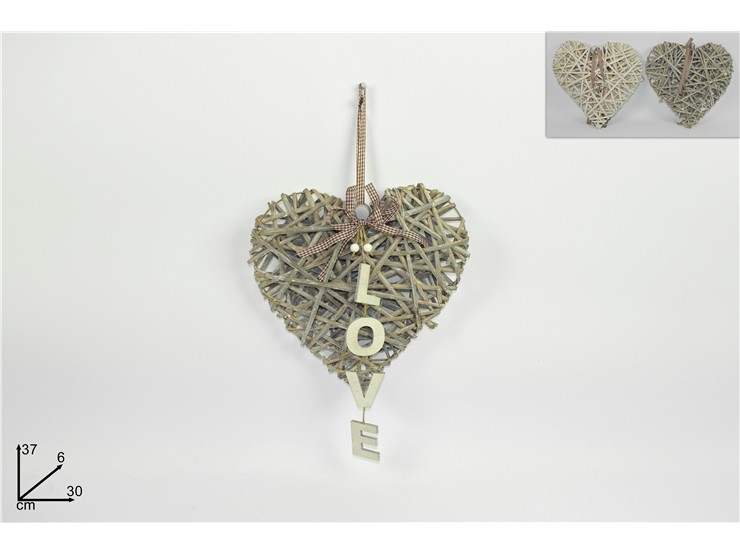 APPEND.LEGNO CUORE LOVE Cm30 2C.15E1433A - Everyday > Mobili > Complementi Arredo - Ingrosso B2B Magazzini Scatigna
