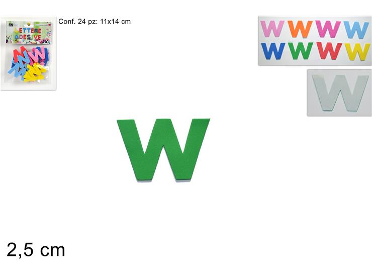LETTERE "W" ADES.COL.Pz.24 Cm.2,5 DD012 - Everyday > Everyday > Accessori Per La Casa - Ingrosso B2B Magazzini Scatigna