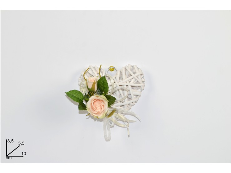 CUORE LEGN.C/DEC.FLOR.ROSE Cm10 15HM2559 - Everyday > Mobili > Complementi Arredo - Ingrosso B2B Magazzini Scatigna
