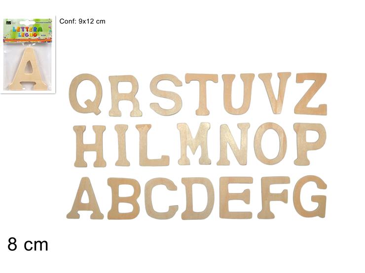 LETTERE LEGNO 21ASS. Cm.8 Art.A/B/C/D/E - Everyday > Complementi Arredo > Decorazioni E Atmosfera - Ingrosso B2B Magazzini Scatigna
