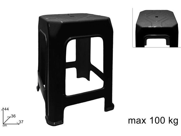 SGABELLO NERO Cm.4437 Art.861/B - Everyday > Mobili > Sedute - Ingrosso B2B Magazzini Scatigna