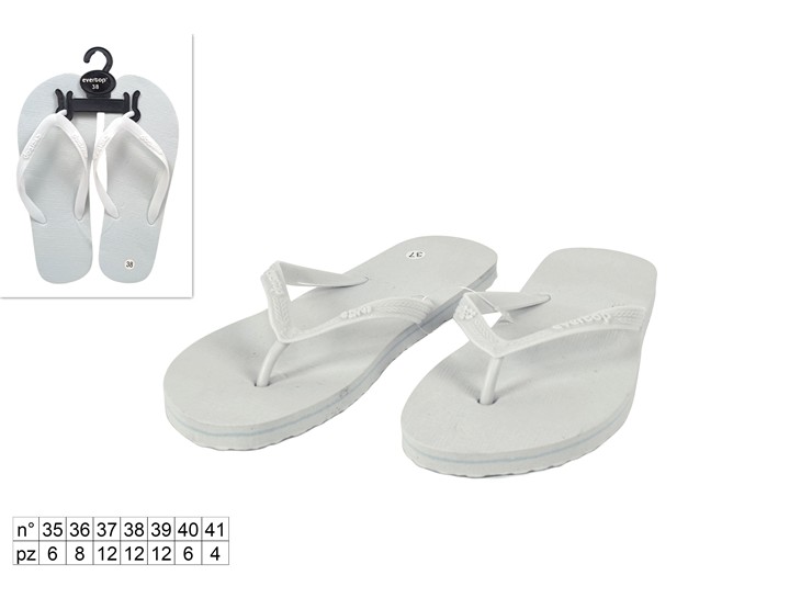 INFRADITO DONNA WHITE 35-41(F034) - Summer > Calzature Estive > Ciabatte Infradito - Ingrosso B2B Magazzini Scatigna