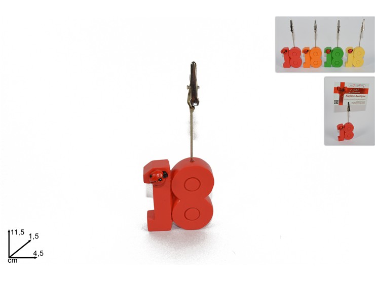 FERMABIGL.RICORDO 18ANNI 4COL.Cm11 8262 - Eventi > Compleanno > 18anni - Ingrosso B2B Magazzini Scatigna