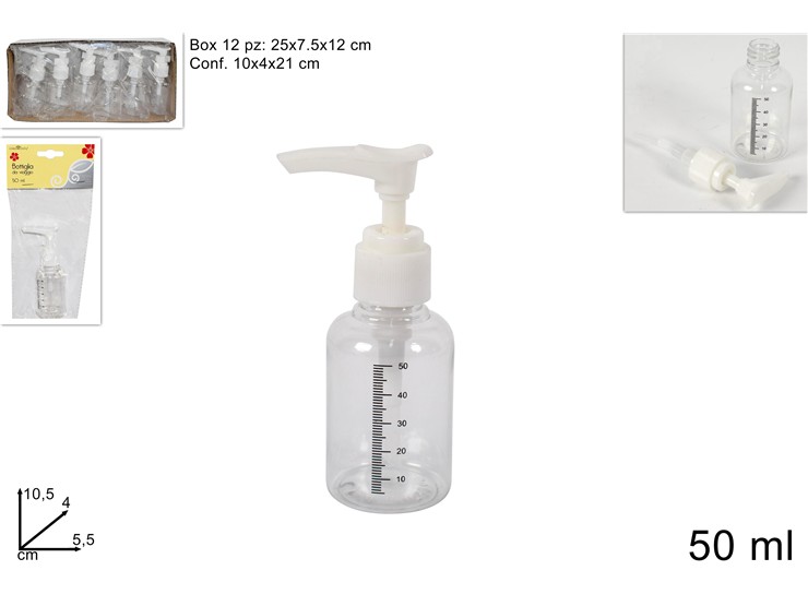 BOTT.DA VIAGGIO TRASP.C/DOS.Ml.50 110013 - Everyday > Cura Personale > Salute E Benessere - Ingrosso B2B Magazzini Scatigna