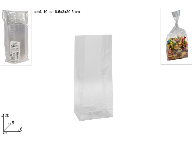 SACCHET.C/FONDO CART.Pz.10 6205 1000 - Everyday > Cucina > Contenitori E Conservazione - Ingrosso B2B Magazzini Scatigna