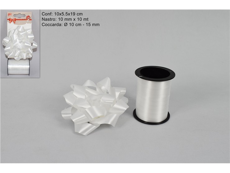 ROTOLO NASTRO Mt.10COCC.Cm10 BIANCO1803 - Eventi > Compleanno > Accessori Confezionamento - Ingrosso B2B Magazzini Scatigna