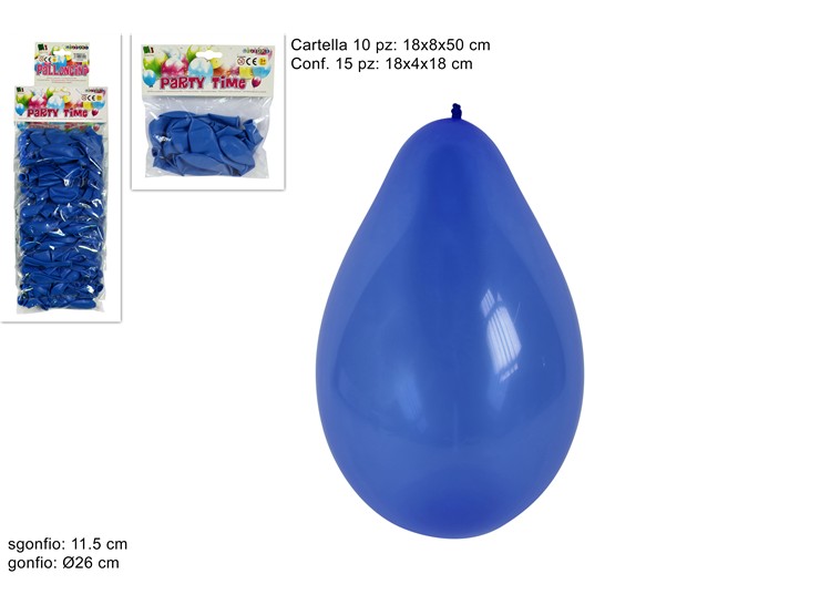 BUSTA PALLONCINI BLU' Pz.15 G90 - Party > Palloncini > Palloncini Lattice - Ingrosso B2B Magazzini Scatigna