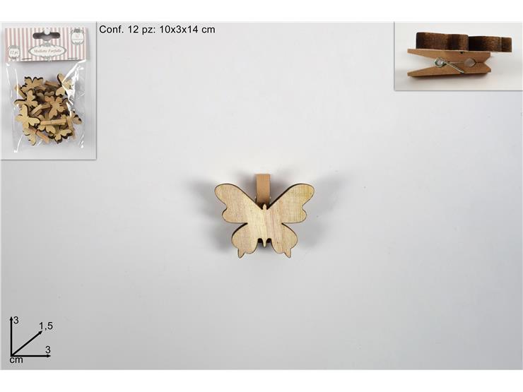 MOLLETTE FARFALLE NATUR.Cm3 Pz12 172198- - Everyday > Complementi Arredo > Decorazioni E Atmosfera - Ingrosso B2B Magazzini Scatigna