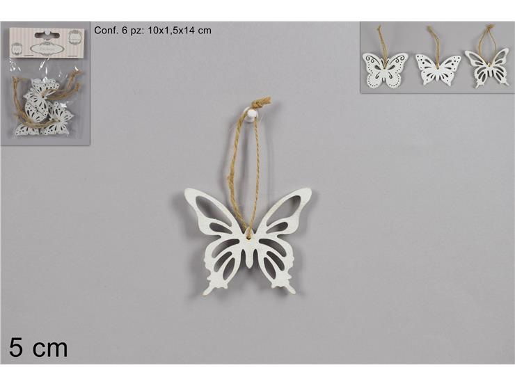 ETICHET.FARFALLA BIANCA Cm5 Pz6 180118/1 - Everyday > Complementi Arredo > Decorazioni E Atmosfera - Ingrosso B2B Magazzini Scatigna