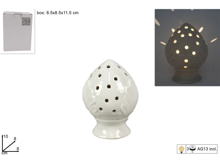 PUMO C/BASE FANT.PALL.BIANCO Cm10 S0175W - Articoli Regalo > Pumi > Pumi E Simboli Della Fortuna - Ingrosso B2B Magazzini Scatigna