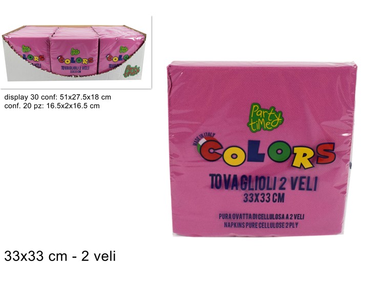 TOVAGLIOLI 2VELI FUCSIA Cm.3333 Pz.20 - Party > Decorazioni E Tavola > Monouso E Riutilizzabili - Ingrosso B2B Magazzini Scatigna