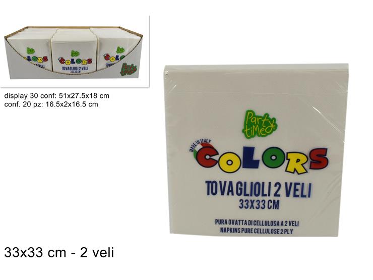 TOVAGLIOLI 2VELI BIANCO Cm.3333 Pz.20 - Party > Decorazioni E Tavola > Monouso E Riutilizzabili - Ingrosso B2B Magazzini Scatigna