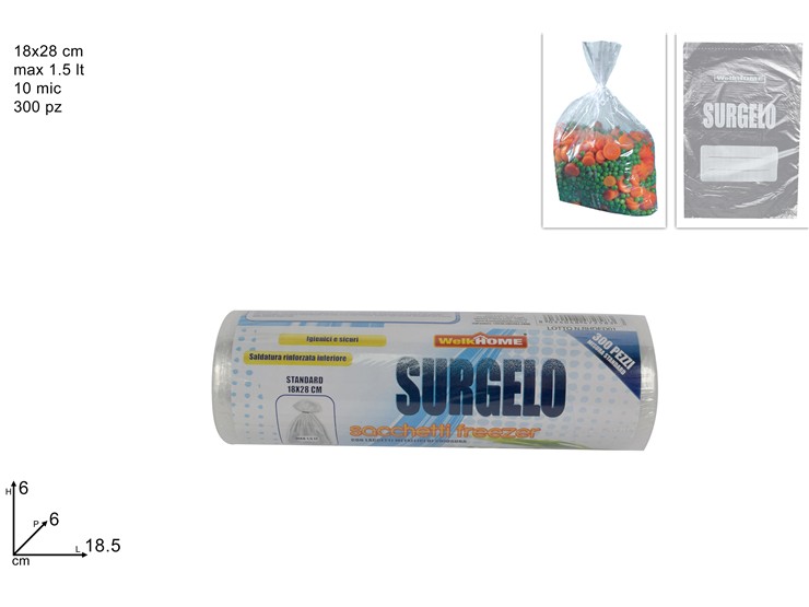 SACCHETTI FREEZER Pz.300 182810mic ROL - Everyday > Cucina > Contenitori E Conservazione - Ingrosso B2B Magazzini Scatigna
