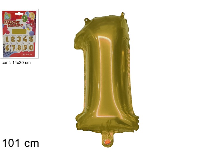 NUMERO 1 ELIO ORO 40 (Cm.101) - Party > Palloncini > Palloncini Elio Numeri - Ingrosso B2B Magazzini Scatigna