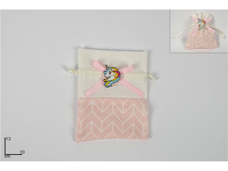 SACCHET.ROSA C/VISO UNICOR.1013 W6-204P - Eventi > Nascite > Portaconfetti - Ingrosso B2B Magazzini Scatigna