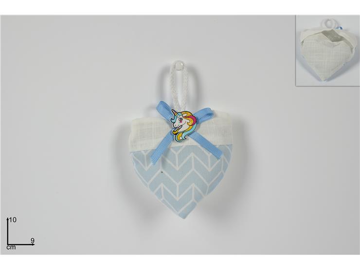 SACCHET.CUOR.CEL.C/VISO UNICOR.910 206 - Eventi > Nascite > Portaconfetti - Ingrosso B2B Magazzini Scatigna