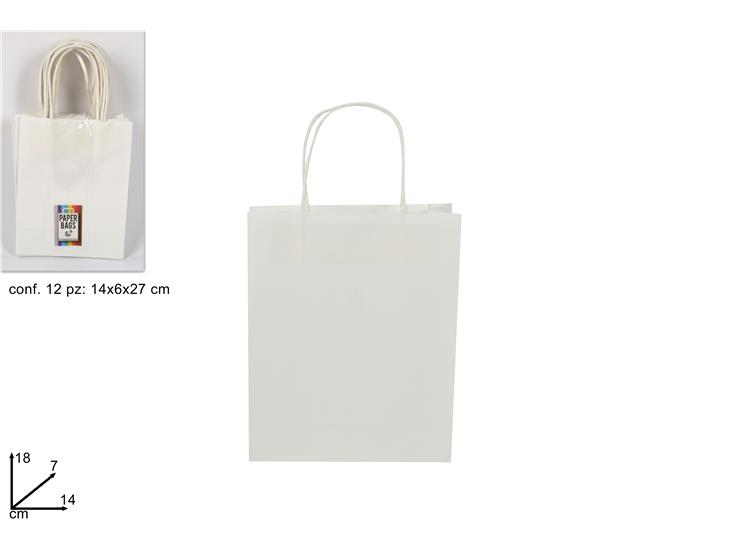BUSTA REGALO CARTA BIANCA Cm.18714 WH - Eventi > Matrimonio > Accessori Confezionamento - Ingrosso B2B Magazzini Scatigna