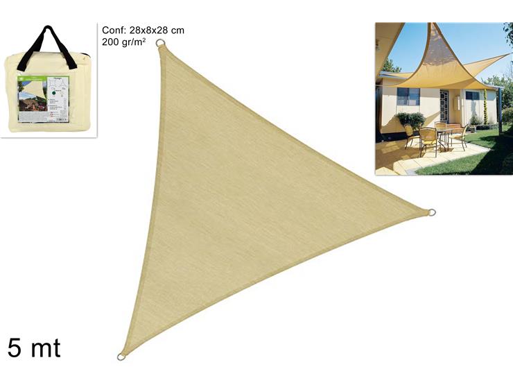 TELO OMBREG.TRIANGOLARE ECRU' 555 500 - Summer > Arredo E Attrezzature Da Esterno > Accessori E Coperture - Ingrosso B2B Magazzini Scatigna