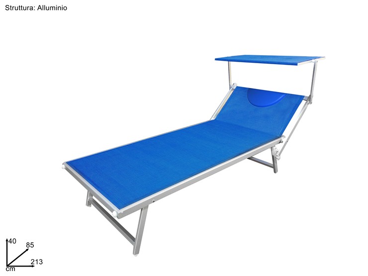 LETTINO C/P TEXT.BLU' 2138540 W0001-9P - Summer > Arredo E Attrezzature Da Esterno > Sdraio Lettini - Ingrosso B2B Magazzini Scatigna