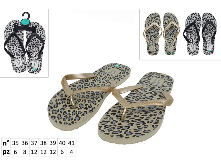 INFRADITO DONNA MACULATO ASS.35-41 (F033 - Summer > Calzature Estive > Infradito - Ingrosso B2B Magazzini Scatigna