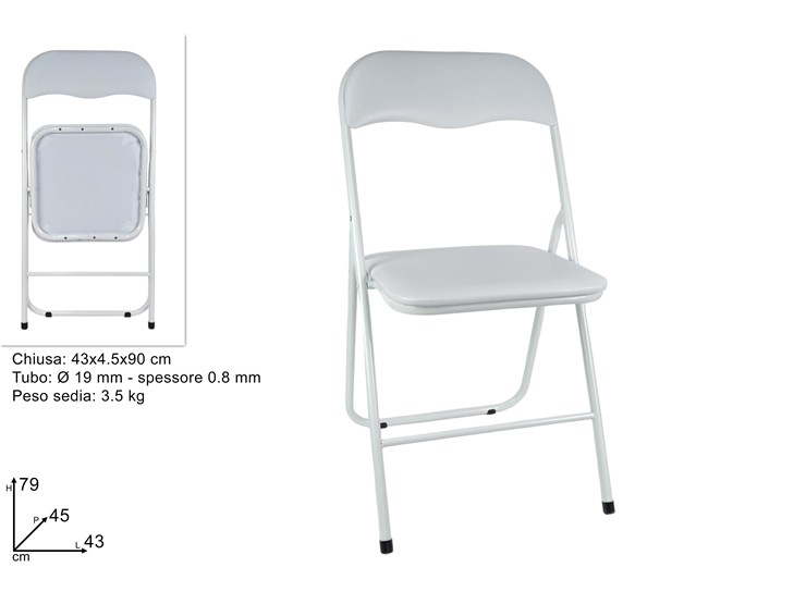 SEDIA IMBOTTITA LUX BIANCA YZ-070-WHITE - Everyday > Mobili > Sedute - Ingrosso B2B Magazzini Scatigna