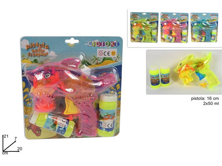 BOLLE DI SAPONE PIST.PESCE BLIST.2BOT.61 - Giocattoli > Bolle Di Sapone - Ingrosso B2B Magazzini Scatigna