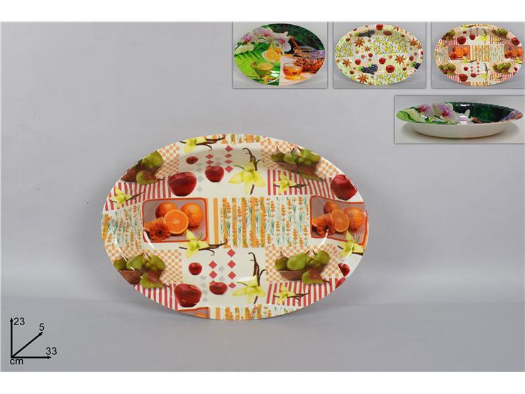VASSOIO OVALE FANT.FRUTTA 3323 HL3309 - Everyday > Tavola > Vassoi - Ingrosso B2B Magazzini Scatigna