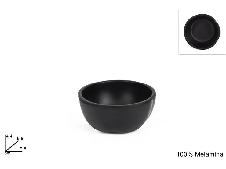 COPPA MELAMINA NERA  Cm.9,84,4H 40522 - Everyday > Cucina > Cottura E Portata - Ingrosso B2B Magazzini Scatigna