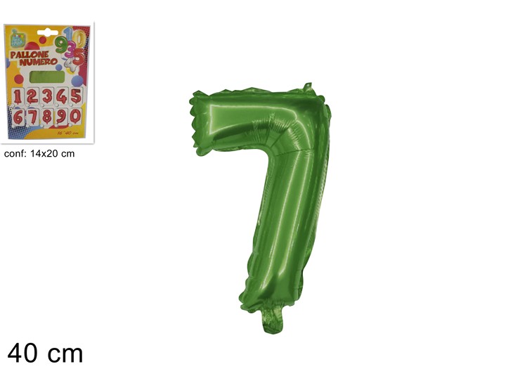 PALLONE ELIO VERDE N.7  16"  (Cm.40) - Giocattoli > Palloncini > Elio Zznumeri - Ingrosso B2B Magazzini Scatigna