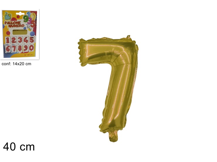 PALLONE ELIO ORO N.7  16"  (Cm.40) - Giocattoli > Palloncini > Elio Zznumeri - Ingrosso B2B Magazzini Scatigna