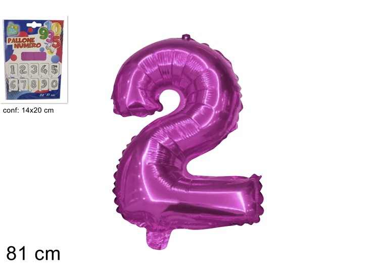 PALLONE ELIO FUCSIA N.2  32"  (Cm.81) - Giocattoli > Palloncini > Elio Zznumeri - Ingrosso B2B Magazzini Scatigna