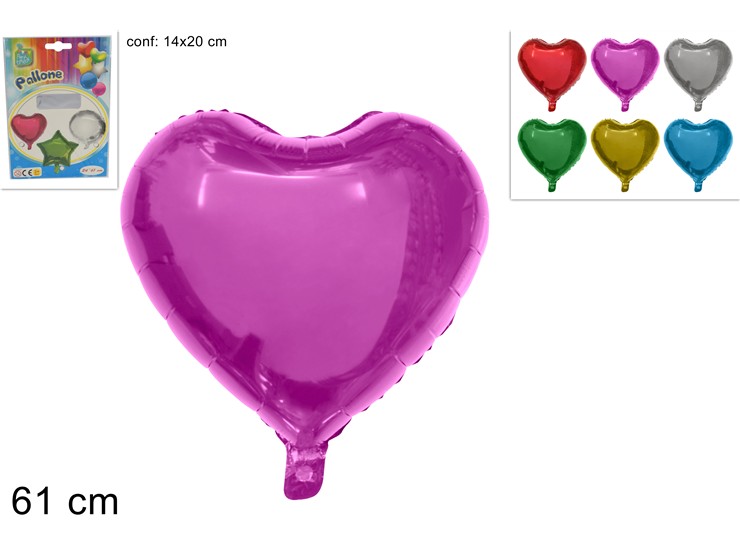 CUORE ELIO 24" 6 COL. (Cm.61) - Giocattoli > Palloncini > Elio Zznumeri - Ingrosso B2B Magazzini Scatigna