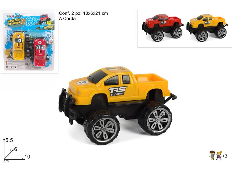 FUORISTRADA CORDA SET Pz.2 BLIST.214961D - Giocattoli > Veicoli > Auto - Ingrosso B2B Magazzini Scatigna