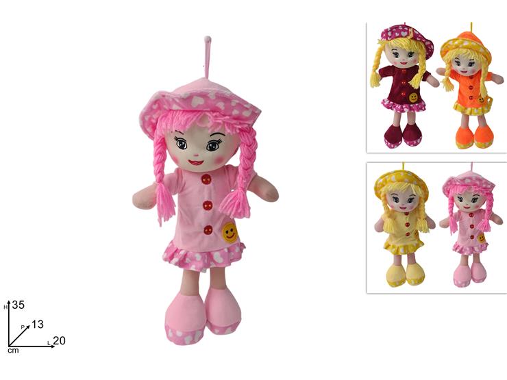 BAMBOLA PELOUCHE VEST.C/FACC.Cm.35 1352C - Giocattoli > Peluches - Ingrosso B2B Magazzini Scatigna