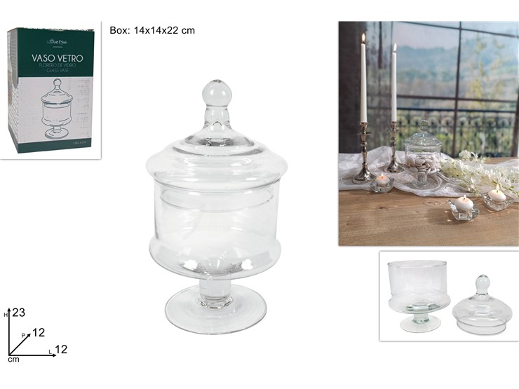 BARATTOLO CILINDRO IN VETRO D12 H23 - Everyday > Complementi Arredo > Vasi - Ingrosso B2B Magazzini Scatigna